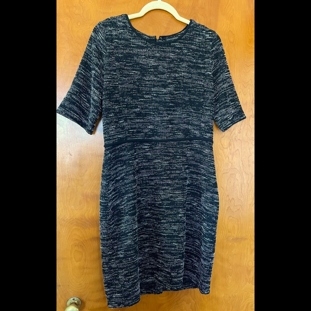 Banana Republic Black / White Knit Dress, Size 14